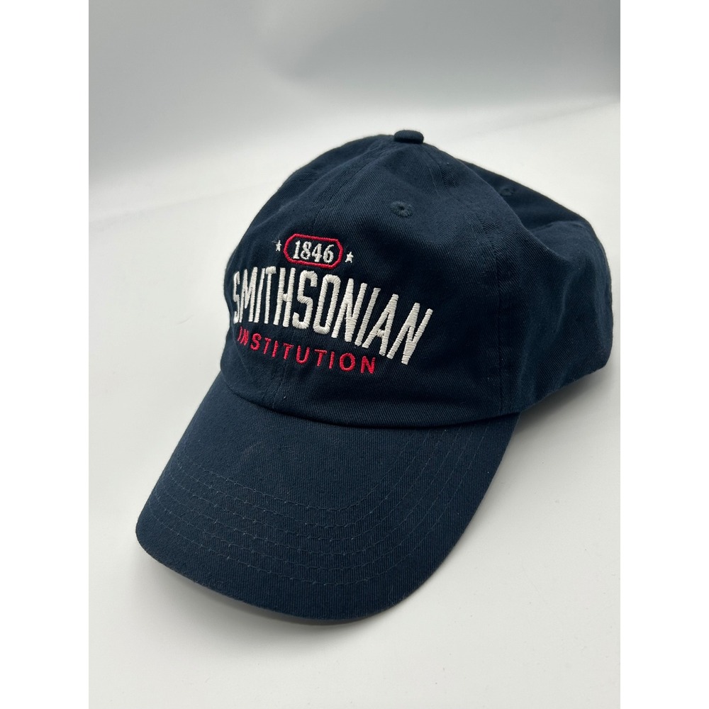 Smithsonian Institution Baseball Cap Navy Blue Cotton Adjustable Hat 1846 Logo